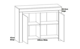 Impact Furniture Small Sideboard White Gloss Cabinet Compact Cupboard Modern Scandi Oak Effect Soft Close Storage Unit Holten - thumbnail 6