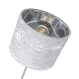 Happy Homewares Modern White Crushed Velvet 8 Table/pendant Lampshade With Shiny Silver Inner - thumbnail 3