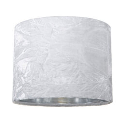 Happy Homewares Modern White Crushed Velvet 8 Table/pendant Lampshade With Shiny Silver Inner