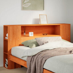 Berkfield Headboard With Storage Wax Brown 140 Cm Solid Wood Pine