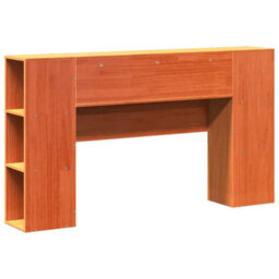 Berkfield Headboard With Storage Wax Brown 140 Cm Solid Wood Pine - thumbnail 6