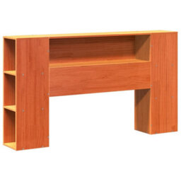 Berkfield Headboard With Storage Wax Brown 140 Cm Solid Wood Pine - thumbnail 3