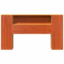 Berkfield Headboard With Storage Wax Brown 140 Cm Solid Wood Pine - thumbnail 4