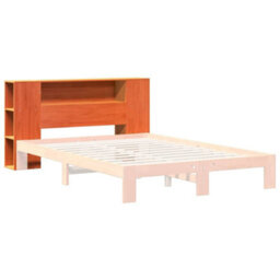 Berkfield Headboard With Storage Wax Brown 140 Cm Solid Wood Pine - thumbnail 7