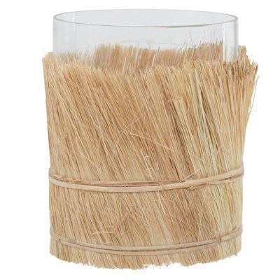 Orsina Modern Natural Candle Holder, Coastal Styled Large Candle Holder, Natural And Round Glass Candle Holder - image 1