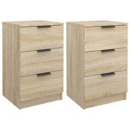 Berkfield Bedside Cabinets 2 Pcs Sonoma Oak 40X36X65 Cm - thumbnail 2