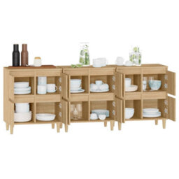 Berkfield Sideboards 3 Pcs Sonoma Oak 60X35X70 Cm Engineered Wood - thumbnail 5