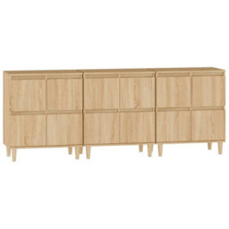 Berkfield Sideboards 3 Pcs Sonoma Oak 60X35X70 Cm Engineered Wood - thumbnail 6