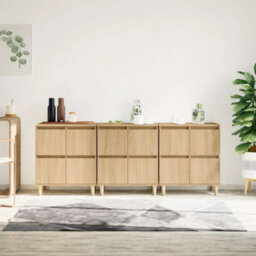 Berkfield Sideboards 3 Pcs Sonoma Oak 60X35X70 Cm Engineered Wood - thumbnail 1