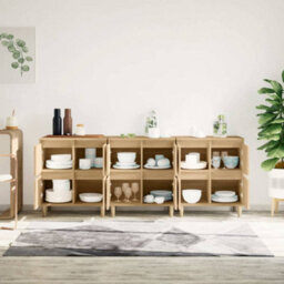 Berkfield Sideboards 3 Pcs Sonoma Oak 60X35X70 Cm Engineered Wood - thumbnail 3