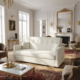 Viva Sonic Iv Sofa Bed With Storage Compartment Chipboard Frame Polyurethane Foam Wooden Legs 173X100X85Cm White - thumbnail 3