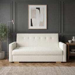 Viva Sonic Iv Sofa Bed With Storage Compartment Chipboard Frame Polyurethane Foam Wooden Legs 173X100X85Cm White - thumbnail 2