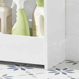 Sobuy Bzr48-W, Bathroom Toilet Paper Roll Holder, Narrow Shelf Storage Cabinet,white,w55Xd20Xh60 - thumbnail 6