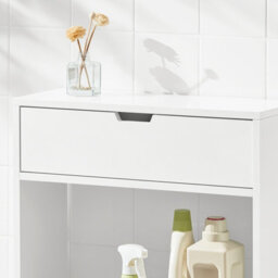 Sobuy Bzr48-W, Bathroom Toilet Paper Roll Holder, Narrow Shelf Storage Cabinet,white,w55Xd20Xh60 - thumbnail 7