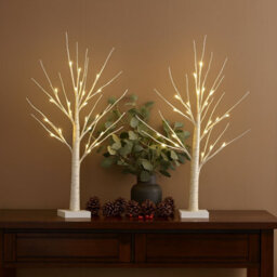 Neo Set Of 2 Led Pre Lit Twig Tree Lights 60Cm Birch Tree Lamp Warm White Lights Battery Operated Decorative Centrepiece Flexible - thumbnail 3
