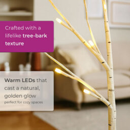 Neo Set Of 2 Led Pre Lit Twig Tree Lights 60Cm Birch Tree Lamp Warm White Lights Battery Operated Decorative Centrepiece Flexible - thumbnail 6