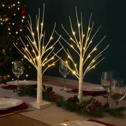 Neo Set Of 2 Led Pre Lit Twig Tree Lights 60Cm Birch Tree Lamp Warm White Lights Battery Operated Decorative Centrepiece Flexible - thumbnail 9