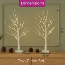 Neo Set Of 2 Led Pre Lit Twig Tree Lights 60Cm Birch Tree Lamp Warm White Lights Battery Operated Decorative Centrepiece Flexible - thumbnail 7