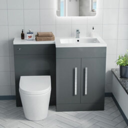 Nes Home 1100 mm Right Hand Vanity Unit And Btw Wc Toilet Pan Bathroom Aric - thumbnail 4