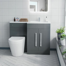 Nes Home 1100 mm Right Hand Vanity Unit And Btw Wc Toilet Pan Bathroom Aric - thumbnail 3