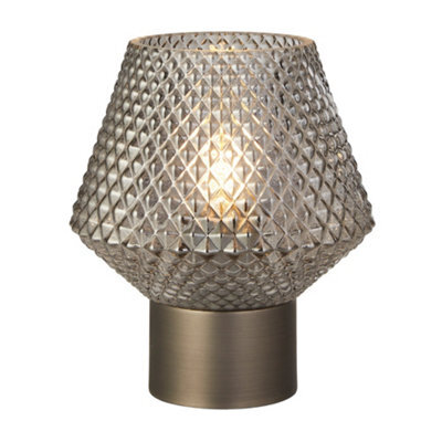 Pagazzi Lighting Pagazzi Eryka Grey & Smoked Glass Table Lamp - image 1