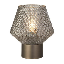 Pagazzi Lighting Pagazzi Eryka Grey & Smoked Glass Table Lamp - thumbnail 1
