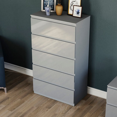 Lassic Vida Designs Glinton 5 Drawer Chest (100% Fsc), Grey - image 1