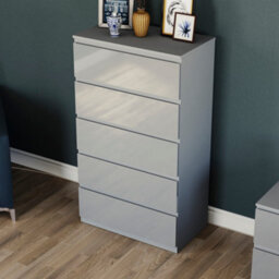 Lassic Vida Designs Glinton 5 Drawer Chest (100% Fsc), Grey - thumbnail 1