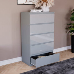 Lassic Vida Designs Glinton 5 Drawer Chest (100% Fsc), Grey - thumbnail 2