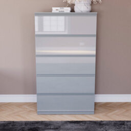 Lassic Vida Designs Glinton 5 Drawer Chest (100% Fsc), Grey - thumbnail 3