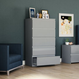 Lassic Vida Designs Glinton 5 Drawer Chest (100% Fsc), Grey - thumbnail 6