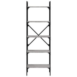 Berkfield Bookcase 5-Tier Grey Sonoma 56X31.5X174 Cm Engineered Wood - thumbnail 4