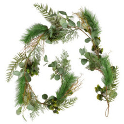 Dibor Eucalyptus Hedgerow Xmas Table Decoration Christmas Garland Decorations 1.8M - thumbnail 2