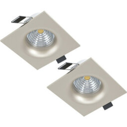 2 Pack Modern Satin Nickel Ceiling Flush Square Downlights With Built-In 6W Led Spotlight - thumbnail 1