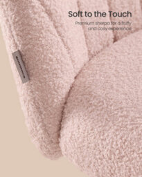 LEDREM Office Chair, Swivel Makeup Vanity Desk Chair, Height Adjustable, Teddy Fleece, Foam Padded, For Home Office, Bedroom - thumbnail 3