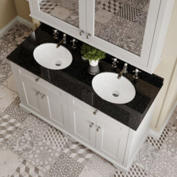 Hudson Reed Floor Standing 4 Door Traditional Vanity Unit With 3 Tap Hole Black Marble Double Basin, Timeless Sand, 1220 X 470 mm - thumbnail 3