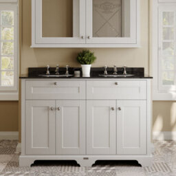 Hudson Reed Floor Standing 4 Door Traditional Vanity Unit With 3 Tap Hole Black Marble Double Basin, Timeless Sand, 1220 X 470 mm - thumbnail 2