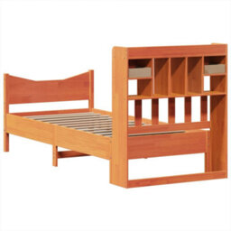 Berkfield Bed Frame Without Mattress Wax Brown 75X190 Cm Small Single Solid Wood Pine - thumbnail 8