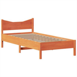 Berkfield Bed Frame Without Mattress Wax Brown 75X190 Cm Small Single Solid Wood Pine - thumbnail 5