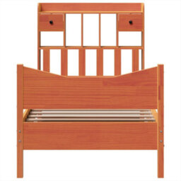 Berkfield Bed Frame Without Mattress Wax Brown 75X190 Cm Small Single Solid Wood Pine - thumbnail 4