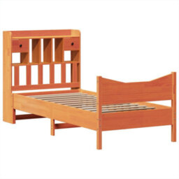 Berkfield Bed Frame Without Mattress Wax Brown 75X190 Cm Small Single Solid Wood Pine - thumbnail 3