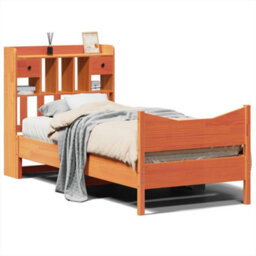Berkfield Bed Frame Without Mattress Wax Brown 75X190 Cm Small Single Solid Wood Pine - thumbnail 2