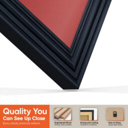 "AK Frames 25X17"" Black Swept Vinyl Record Frame With Crimson Mount For 12 Inch Lp Cover & Disc - Overlapped Design" - thumbnail 3