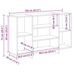 Vidaxl Sideboard Concrete Grey 120X30X75 Cm Engineered Wood - thumbnail 3
