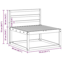 Walplus Outdoor Sofa Set 3 Pcs Natural Solid Acacia Wood - thumbnail 7