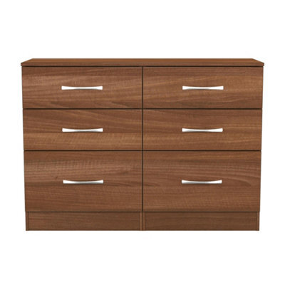 Hampshire 6 Drawer Midi Chest Of Drawers In Noche Walnut (Ready Assembled) - image 1