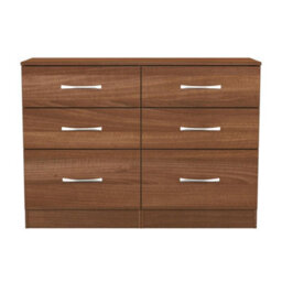 Hampshire 6 Drawer Midi Chest Of Drawers In Noche Walnut (Ready Assembled) - thumbnail 1
