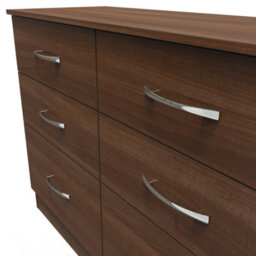 Hampshire 6 Drawer Midi Chest Of Drawers In Noche Walnut (Ready Assembled) - thumbnail 8