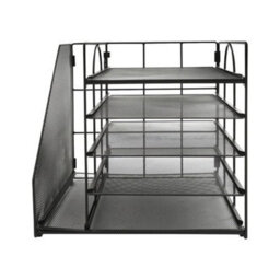 Tray Organizer Metal Mesh Tabletop File Sorter File Storage Rack - thumbnail 1