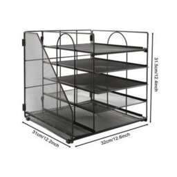 Tray Organizer Metal Mesh Tabletop File Sorter File Storage Rack - thumbnail 2